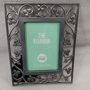 Photo Frame Silver Tone Floral Martha Stewart Tabletop Wall 3.5"X5" Picture